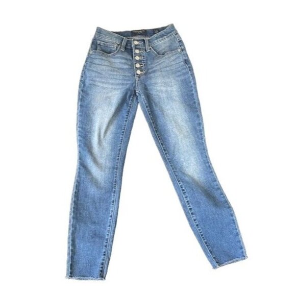 Lucky Brand High Rise Skinny Button Jeans Size 0 w/25" Inseam - Picture 1 of 5